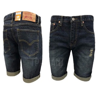 Shorts Mens Raw Denim Selvedge กางเกงยีนส์ขาสั้นบลูฟอกแต่งขาด เป้าซิป ริมแดง Size 28-36 รับชำระปลายทาง