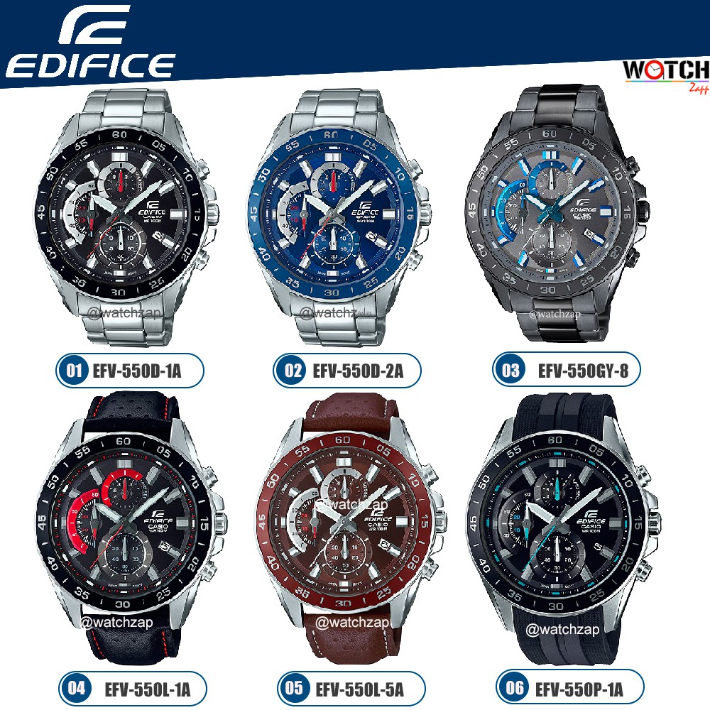 นาฬิกาข้อมือ Casio Edifice Men Chronograph EFV-550 EFV-550D EFV-550L EFV-550P EFV-550DC
