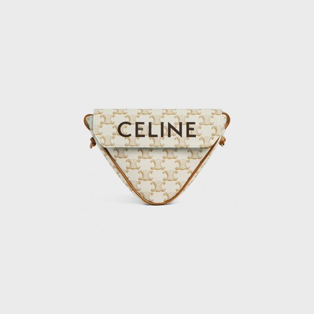 celine triangle bag white