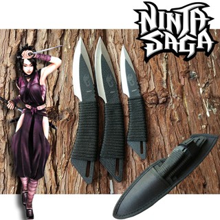 NINJA อาวุธนินจา ชุด 3 เล่ม Knife มีดสั้น Kunai Shiriken ชูริเคน มีดขว้าง มีดปา Knives รุ่น 011