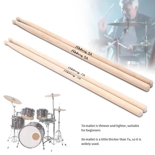 (1คู่)ไม้กลอง 5A​/7A ไม้ตีกลองม้ซ้อม Wood Drum Sticks กลองพาเหรด