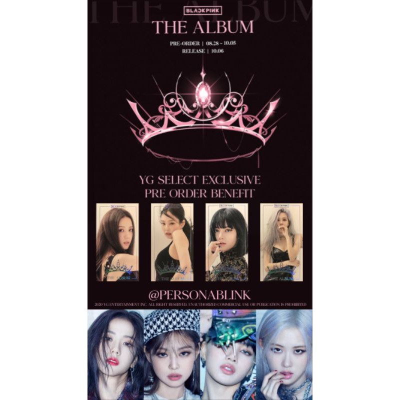 OFFICIAL YG SELECT THE ALBUM BLACKPINK BENEFIT โฟโต้การ์ด