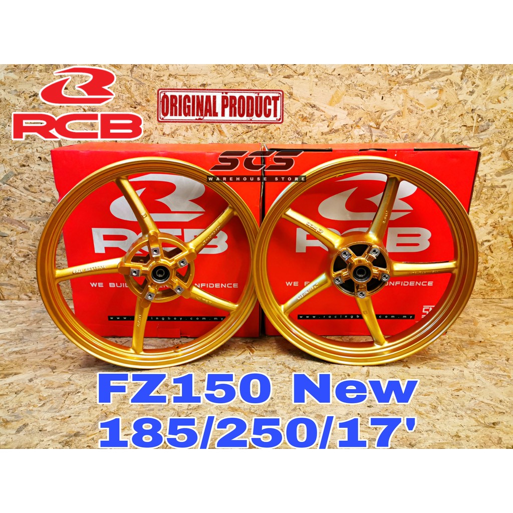 Yamaha FZ150 ใหม่ SP522 RCB ขอบกีฬา 250/350/17 Racing Boy185/250/17 FZ150i Vixion สีดําทอง RCB