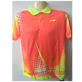 🔥 เสื้อแบดมินตัน Li-ning Polo Shirt สีส้ม [ของแท้]