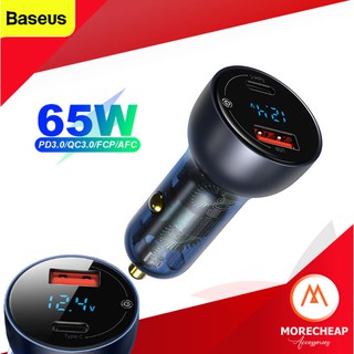 🔥ถูก/แท้🔥Baseus ที่ชาร์จในรถ 65W Quick Charge QC4.0 และ PD3.0 Car Charger ที่ชาร์จในรถ