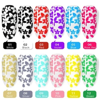 น้ํามันทาเล็บเจล UV ขนาด 8 มล. 12 สี สําหรับตกแต่งเล็บ