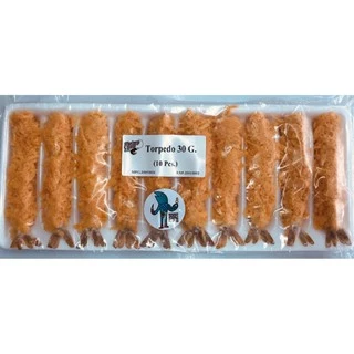 กุ้งตอปิโด 10 ชิ้น/แพ็ค เนื้อกุ้งแท้ๆ ค่ะ มาใหม่เทมปุระ 500 ก.