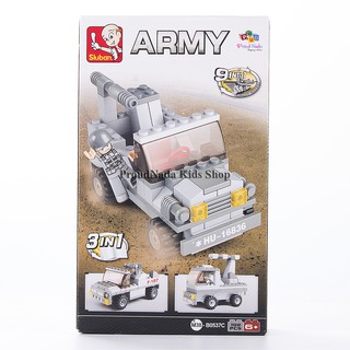 ProudNada Toys ของเล่นเด็กชุดตัวต่อเลโก้ทหาร Sluban ARMY 102 PCS B0537C