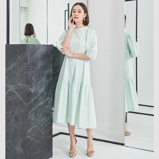 La Prime by Bo(ลาพรีม) Mint Gather Dress เดรสมิ้นท์ 21SS-06