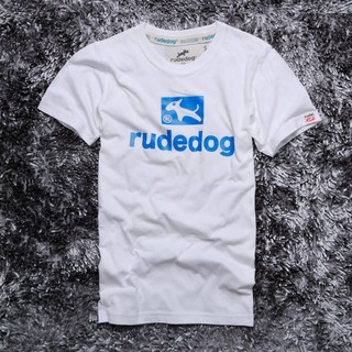 rudedog เสื้อคอกลมชาย  รุ่น box14 สีขาว
