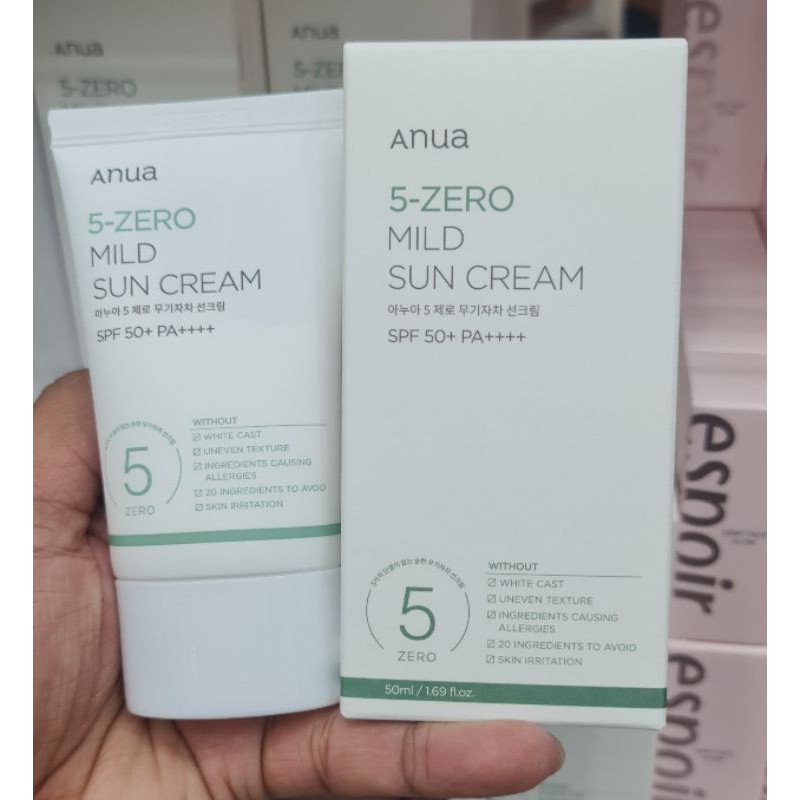 ผลการค้นหารูปภาพสำหรับ anua 5 zero mild sun cream