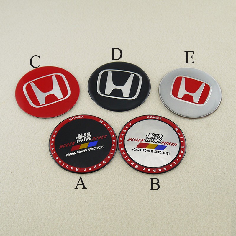 4 X 56mm Honda Logo Wheel Hub Cap Sticker สําหรับ Honda City Jazz