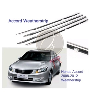 กระจกประตูด้านนอก สําหรับ Honda Accord TAO 2008-2012 Getah Cermin Chome Weatherstrip luar Getah Tingkap