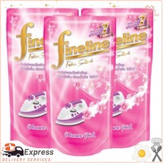 ไฟน์ไลน์ น้ำยารีดผ้าเรียบ สีชมพู 500มล. x 3 ถุงFineline Flat Ironing Liquid Pink Color 500ml x 3 Bags