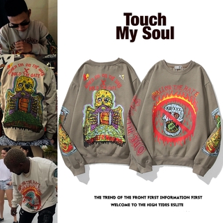 kanye เสื้อแขนยาว พิมพ์ลาย สำหรับบุรุษและสตรี