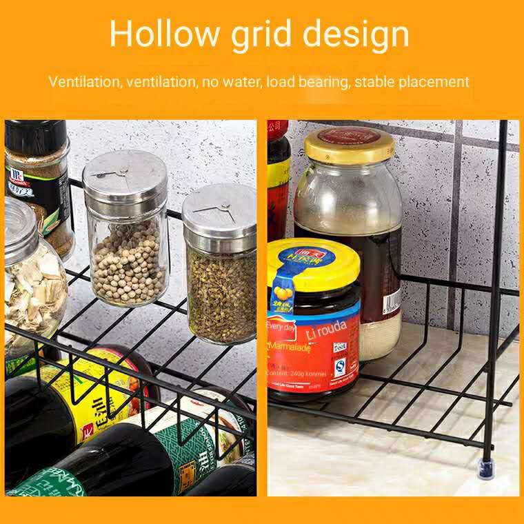 Table top floor seasoning shelf storage rack iron multi-layer seasoning ...