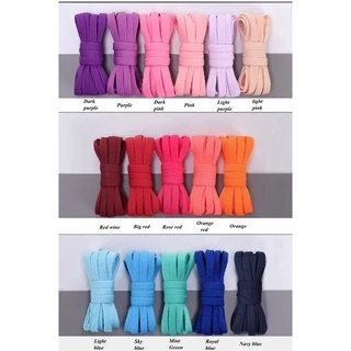 เชือกผูกรองเท้าแบบเรียบ 8มม. x 120ซม. 36 สีให้เลือก
