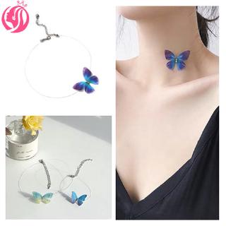 Korea woman Fairy wild Butterfly Clavicle Chain sweet Transparent Invisible girls ins necklace jewelry