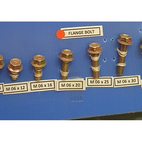 กลอนหน้าแปลน M6 x 25 / 30 กลอนเหลือง M6x25 M6x30