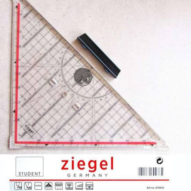 ZIEGEL TRIANGLE RULER พร้อมด้ามจับ
