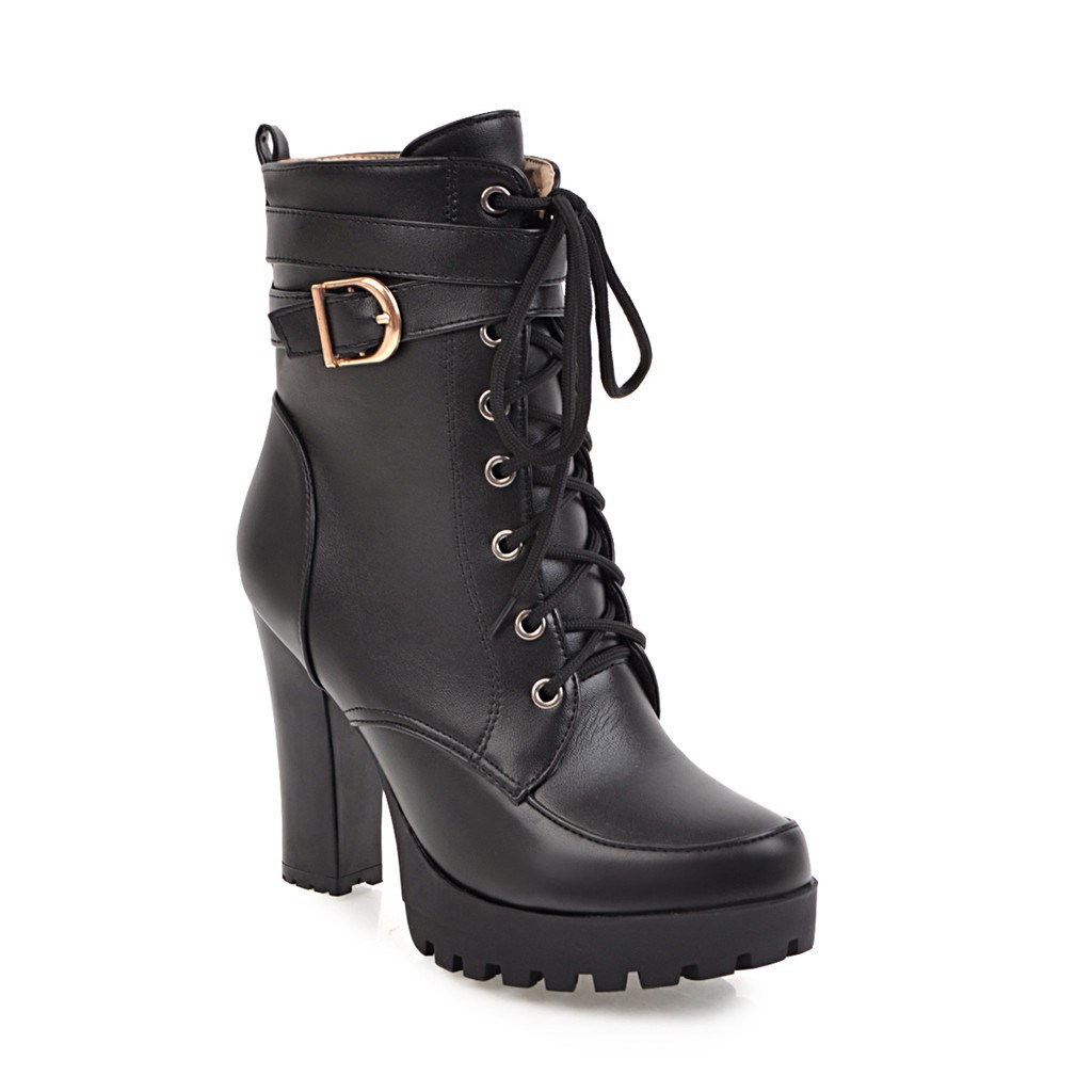 Large Size Women’s High Heel Plus-Width Ankle Boots – Autumn/Winter main image 0