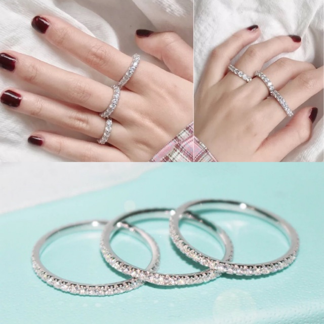 ใส่โค้ด SSS15SEP ลดเพิ่ม 15% **Bestseller** รุ่นนี้ขายดีตลอด แหวนเพชรสวิส cz ทรงเกลียว เพชรล้อมรอบ