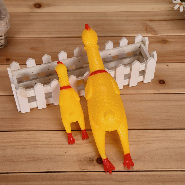 (TT135) ไก่โอ๊กร้องหนักมากของเล่นสุนัขยางกัดรุ่นไก่โอ๊กบีบ Chicken sound toy