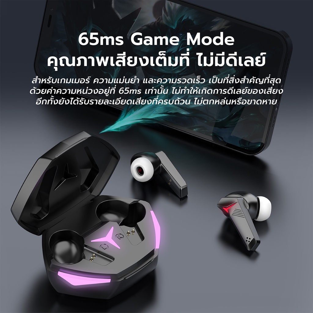 หูฟังบลูทูธ TWS T33 หูฟังไร้สายตัดเสียงรบกวนอัจฉริยะ บลูทูธ5.2 หูฟัง แสงไฟLEDพร้อมระบบสัมผัส รองรับฟ