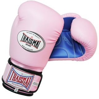 Thaismai - นวมชกมวย นวมซ้อมมวย นวมต่อยมวย นวม หน้งเทียม รุ่น BG124 สี ชมพู/น้ำเงิน - Boxing Gloves BG124 PU Pink/Blue