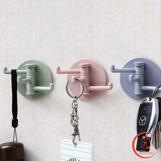 ติดผนังแบบโดยไม่ต้องเจาะผนัง ตะขอ """ 3 แฉก """    Rotating hook for 1pc