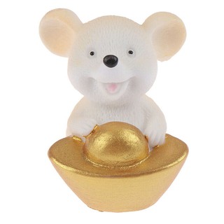 ตุ๊กตาหนูอุ้มทอง No.2 Miniature animals gold coin mouse DIY garden micro landscape bonsai décor