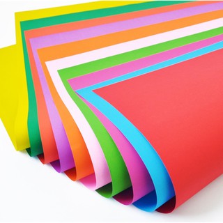 กระดาษสี 2 หน้า โปสเตอร์ ขนาด 52x77 cm หนา 100 แกรม จำนวน 10 แผ่น