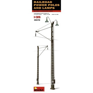 โมเดลอุปกรณ์จำลอง MiniArt 1/35 MI35570 Railroad Power Poles And Lamps