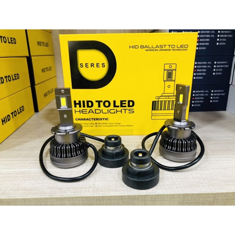 New หลอดไฟหน้า LED แสง มาตรฐาน 6000K ขั้วD2R และขั้ว D4S พลังงานสูง 70W ความสว่าง 8200LM อายุการใช้งาน 60000 ชั่วโมง