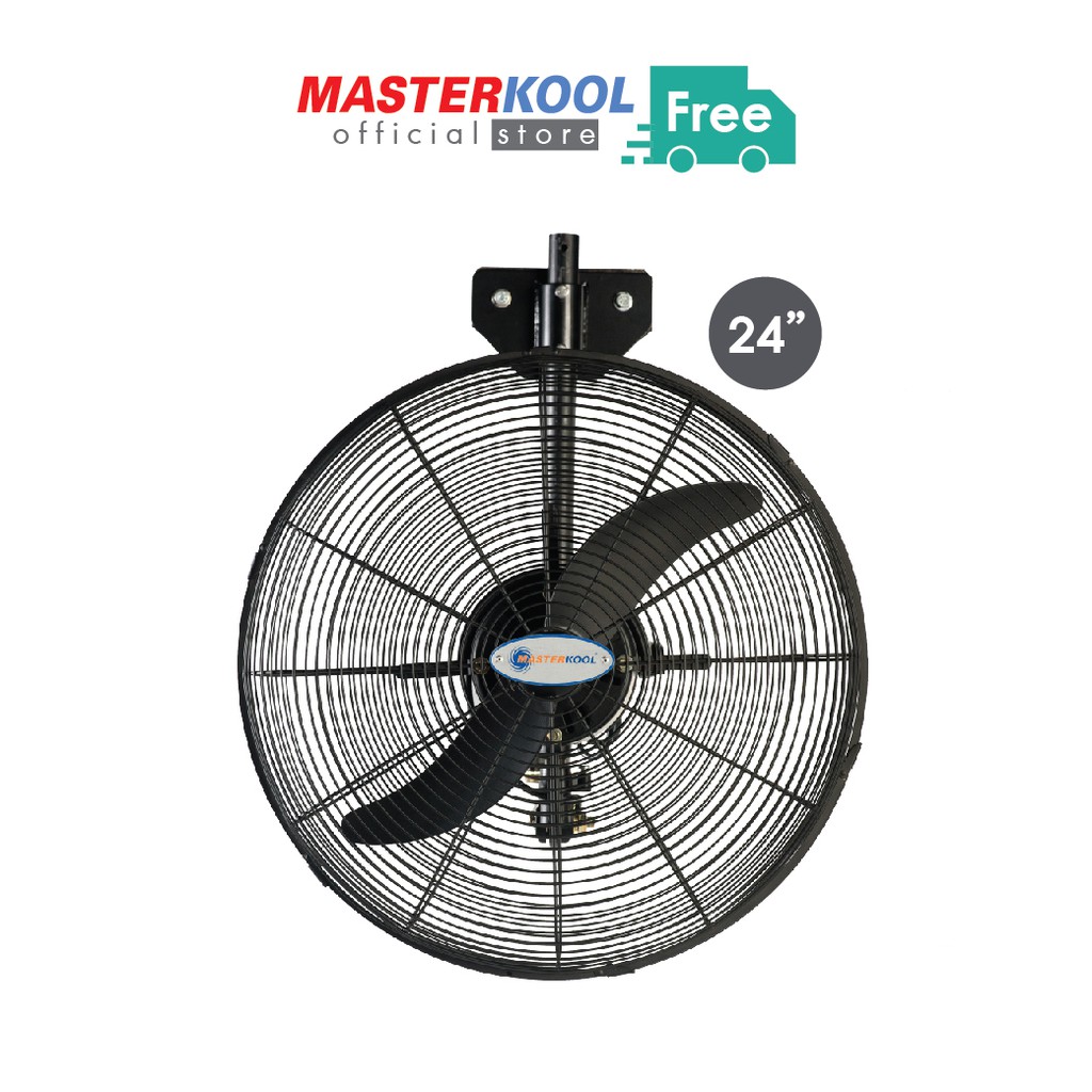 Masterkool พัดลมอุตสาหกรรม แบบแขวนผนัง 24 นิ้ว รุ่น คูลท็อป (สีดำ)ใบเหล็ก