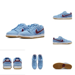 Nike Dunk Low PRM "phillies" รองเท้าสเก็ตบอร์ดลําลอง สีฟ้า สําหรับผู้ชาย ผู้หญิง DQ4040-400