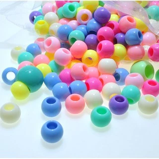 ลูกปัดอะคริลิคแฮนด์เมดสีพื้นขนาดใหญ่สําหรับเด็ก 10 มม.-14 มม.