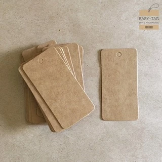 ป้ายแท็กเปล่าสี่เหลี่ยมขอบมน (8x4 cm) 1 แพ็ค (100 ใบ) ใช้สำหรับห้อยสินค้า ของขวัญหรือของชำร่วย