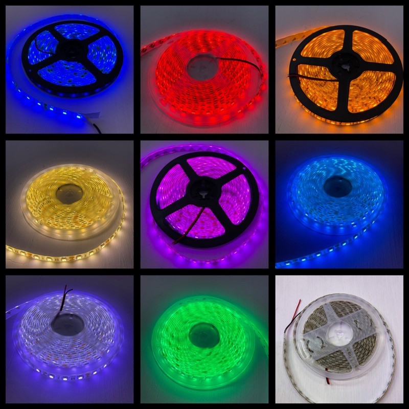 5050 12V/24Vเทซิลิโคน 5 เมตรไฟเส้นLED 5050 แบบมีซีลีโคลนกันน้ำ
