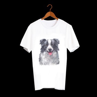 เสื้อลายหมา DBL005 border-collie เสื้อยืด เสื้อยืดลายหมา เสื้อยืดสกรีนลายหมา