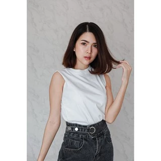 พร้อมส่ง เสื้อยืดแขนกุด ผู้หญิง Cotton100% ใส่สบายไม่มีตะเข็บข้าง ระบายอากาศดี เหมาะกับอากาศร้อน SummerSleeveless ราคาดี