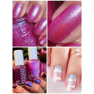 พร้อมส่ง Essie Good vibrations  ชมพูฟูเซีย pink fuchsia มาพร้อมกับชิมเมอร์วิ้งๆ สีฟ้า เอามาทาเดี่ยวเพิ่มเลเยอร์หรือทาทับ