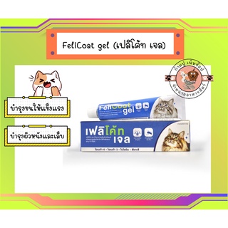 FeliCoat gel (เฟลิโค้ท เจล) - อาหารเสริม วิตามิน บำรุงขน บำรุงผิวหนัง สำหรับแมว แบบเจล 50g