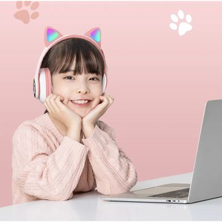 หูฟังบลูทูธ VIV-23M Cat Ear Wireless Headphones หูฟังแมวน่ารักไร้สายบลูทูธพร้อมไมโครโฟน(เหมาะกับเด็ก)