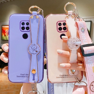 เคส redmi note 9 note 9 4g เคสโทรศัพท์มือถือแบบนิ่ม กันกระแทก แต่งพลอยเทียม พร้อมสายคล้องคอ และสายคล้อง สําหรับ redmi note 9 note 9 4g