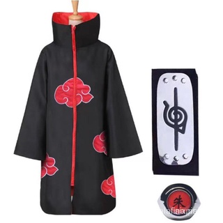 3-piece set Anime Ninja Akatsuki Cloak Headband Suzaku Ring Halloween cosplay costu00