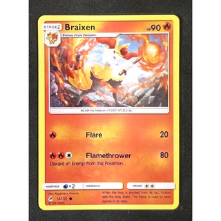 Braixen Stage 1 16/131 ไทเรนาร์ Pokemon Card (Normal) ภาษาอังกฤษ