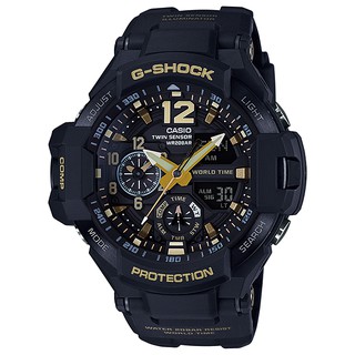 นาฬิกา Casio G-Shock นักบิน GRAVITYMASTER Vintage Black&amp;Gold series รุ่น GA-1100GB-1A ของแท้ รับประกัน1ปี