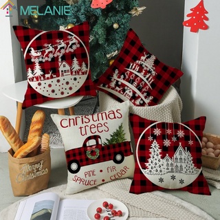 ปลอกหมอน ผ้าลินิน พิมพ์ลาย Merry Christmas ขนาด 45x45 ซม. สําหรับตกแต่งบ้าน โซฟา คริสต์มาส