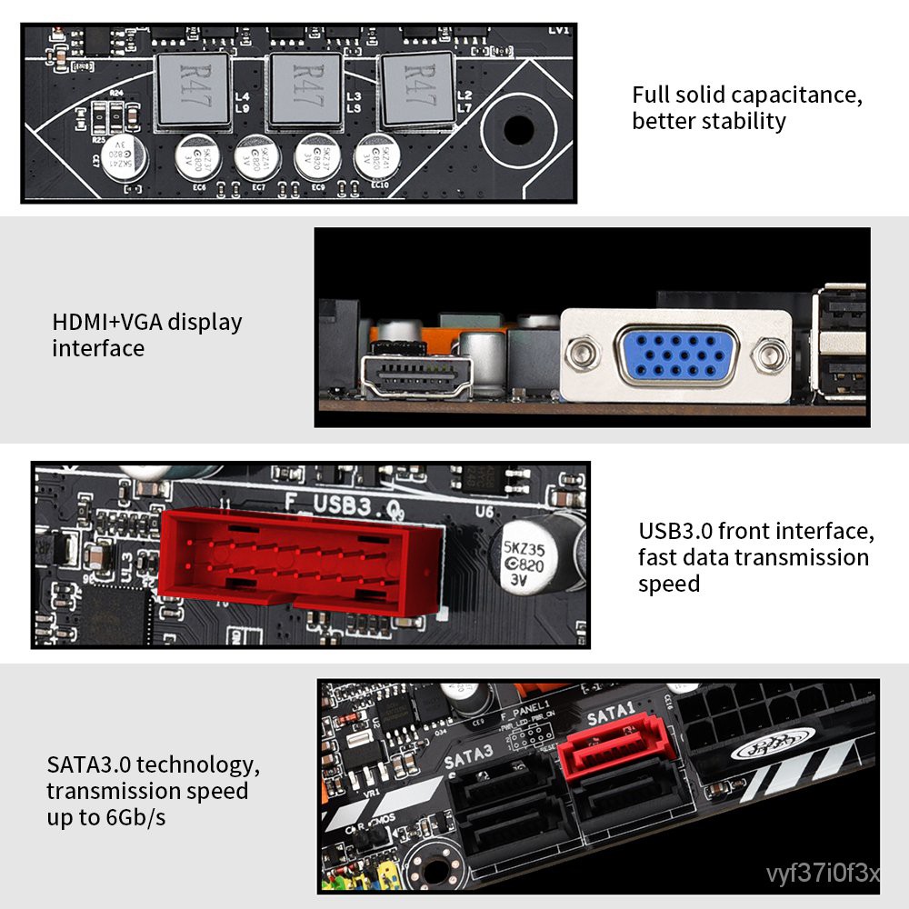 B75M เมนบอร์ดสนับสนุน I3-2100 I3-2120 I3-3240 I5-2400 I5-3450 I5-3470 I7-2600 I7-3770 2/3th Generation LGA1155 CPU fLF8 #8
